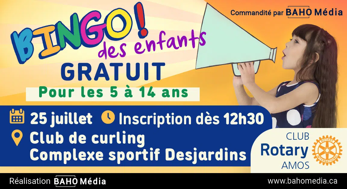 Bingo des enfants Rotary 2026 à Amos